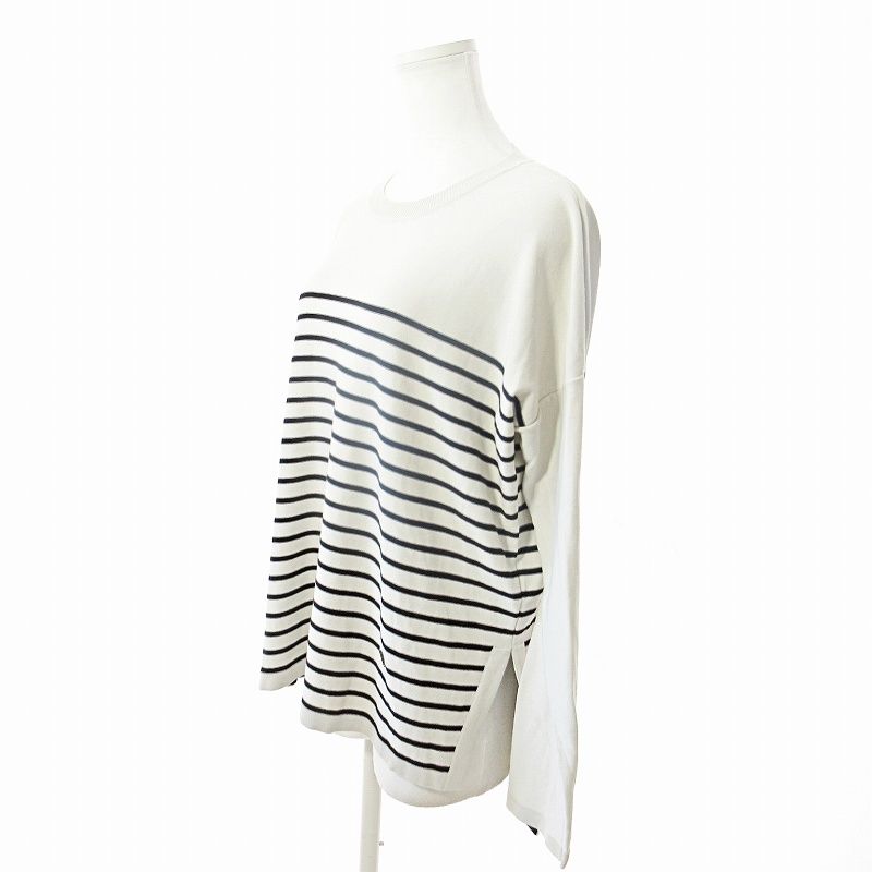 フォクシー FOXEY Anne ニット カットソー 長袖 ボーダー 40 黒 ブラック ベージュ /MF ■OS レディース フォクシー FOXEY 美品 ボーダー ニット カットソー 長袖 42