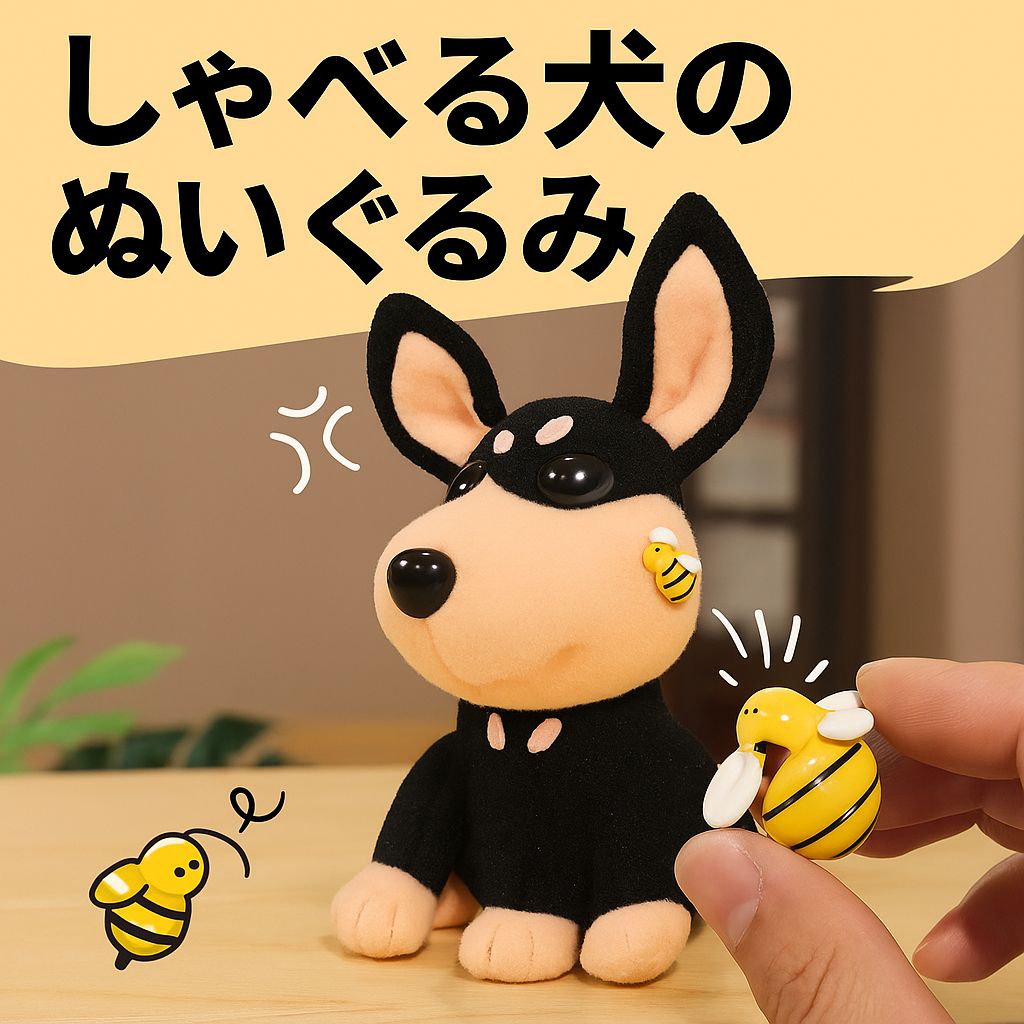 かわいい ぬいぐるみ 犬 蜂 おしゃべり 犬ぬいぐるみ 蜜蜂