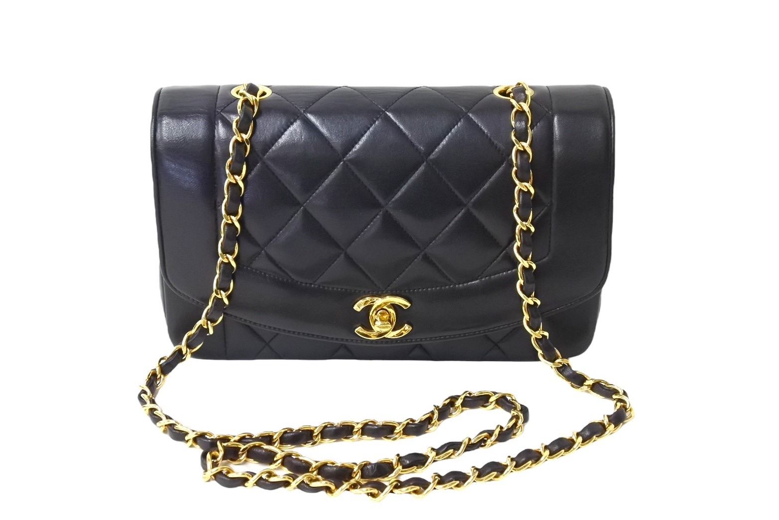 シャネルラムスキンダイアナ22マトラッセショルダーバッグ CHANEL シャネル シングルフラップ ダイアナマトラッセ22
