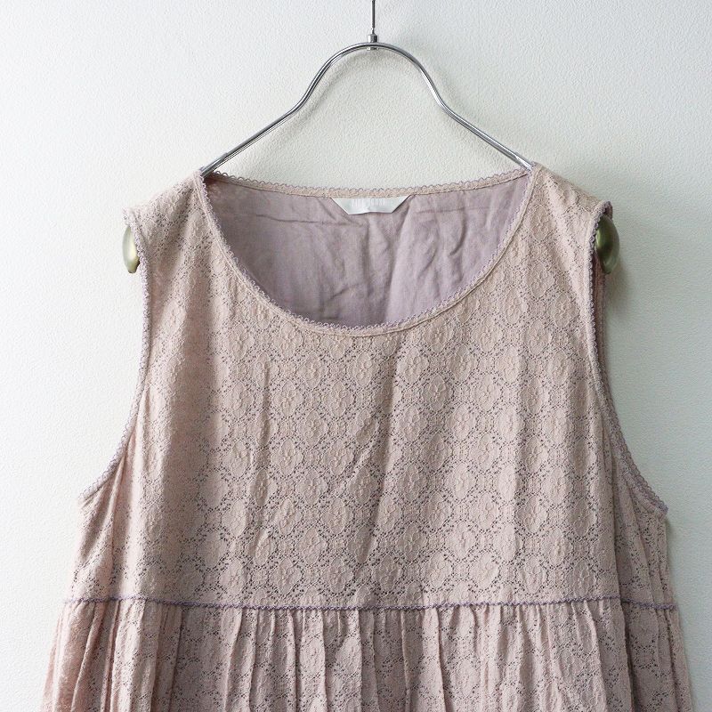 美品ピンクハウス　ノースリーブ3段ティアードワンピース 美品ピンクハウス ノースリーブ3段ティアードワンピース ピンクハウス