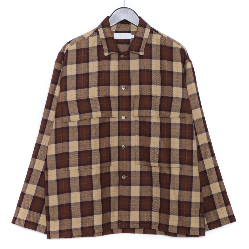 GRAPHPAPER WOOL CHECK MILITARY SHIRT - メルカリ