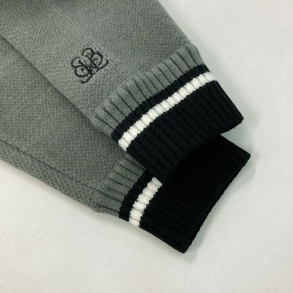 サイズ：M BELLMORE ベルモア ニットジップジャケット グレー系