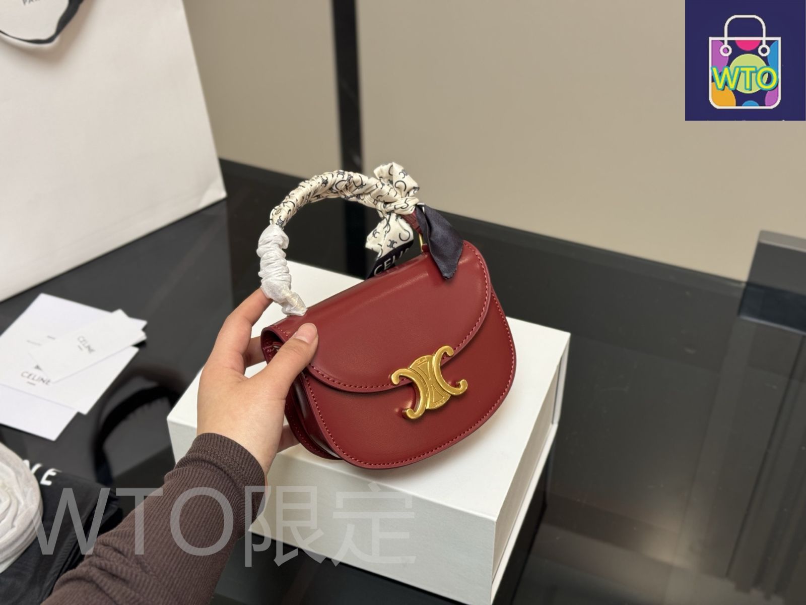 今日特価】Celine Besace Triomphe カワイイハンドバッグ-WTO
