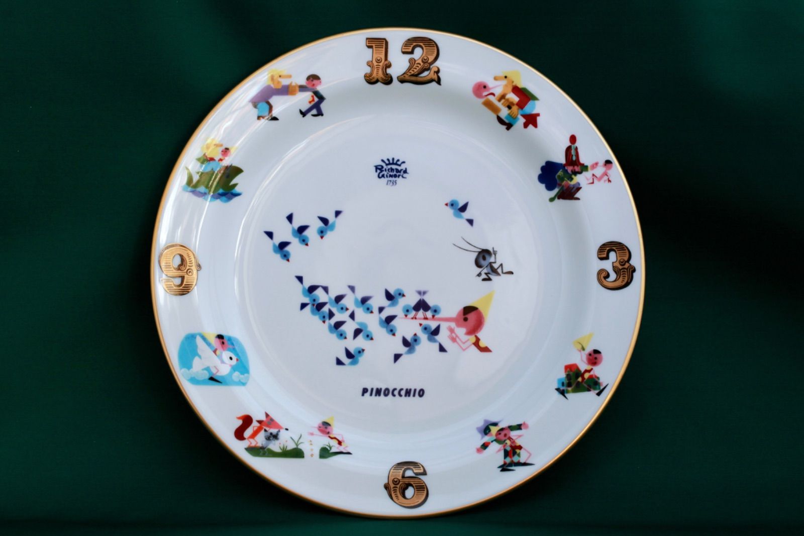 リチャード・ジノリ ピノキオクロックプレート時計未加工 レア物 直径