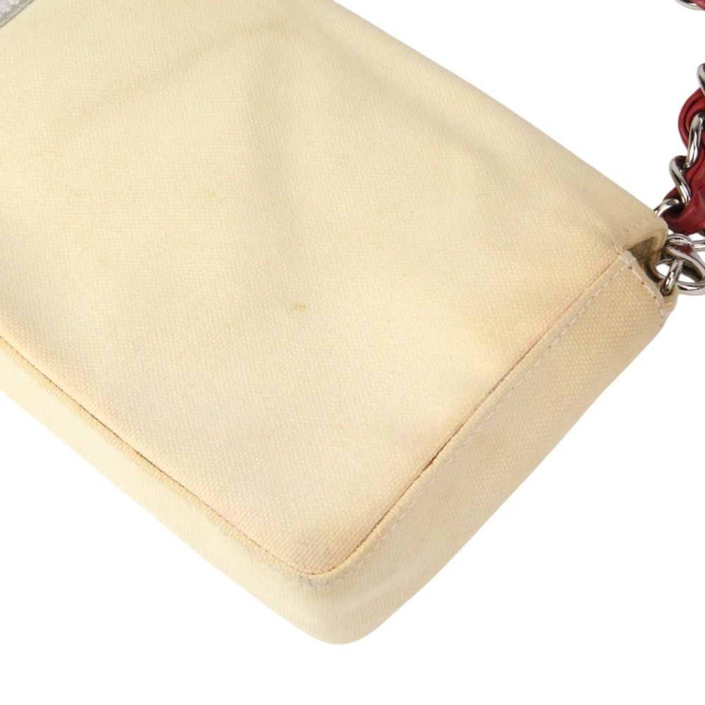 Chanel シャネル NO.5 アイコンチェーンショルダーバッグ キャンバス チョコバー ベージュ レディース 古着 中古 USED Chanel シャネル NO.5 アイコンチェーンショルダーバッグ キャンバス