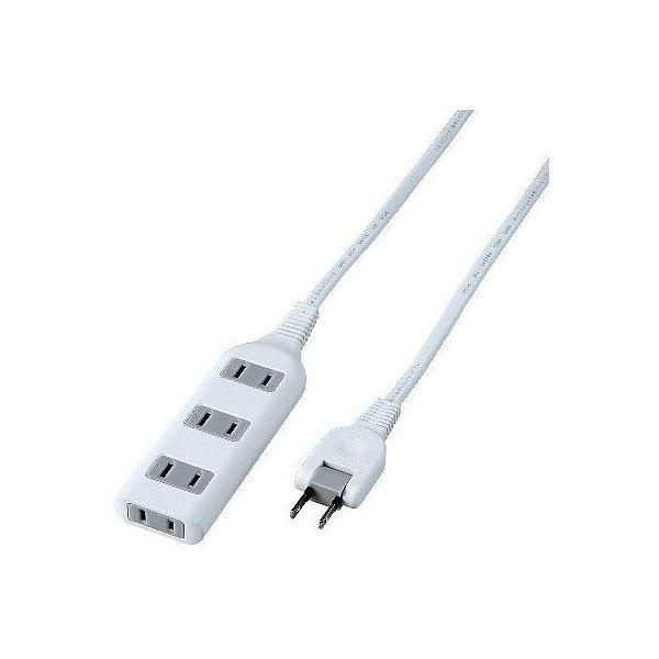 (まとめ)YAZAWA 耐トラ付タップ4個口 Y02S402WH〔×5セット〕