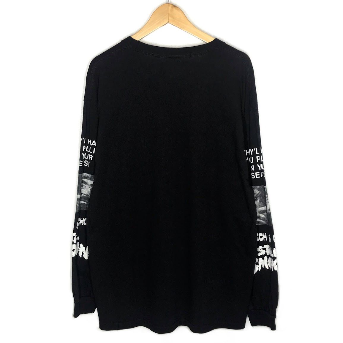 倉吉店 WACKOMARIA ワコマリア 長袖Ｔシャツ CREW NECK LONG SLEEVE T-SHIRT TYPE-1 STILL SMOKIN CCSS-WM-LT01 ブラック サイズ XL 104
