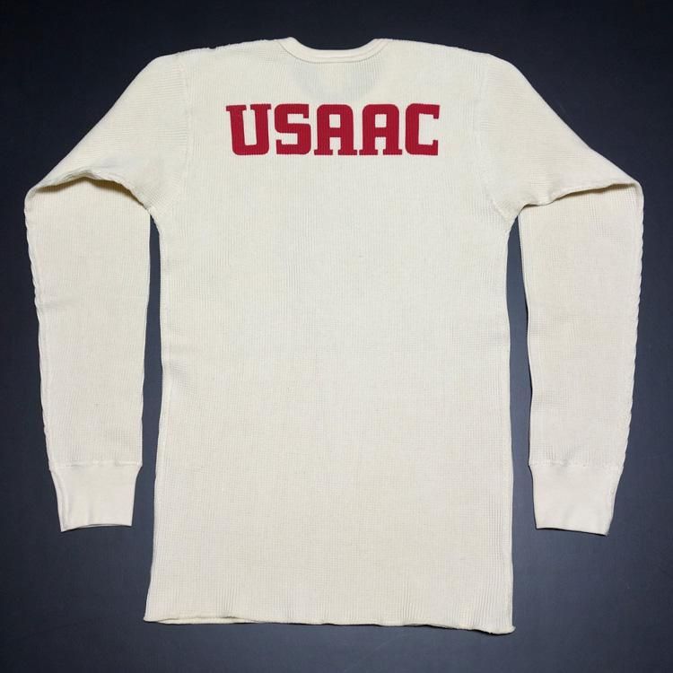 ミリタリー サーマル ワッフル 長袖 Tシャツ メンズ USAAC アメリカ