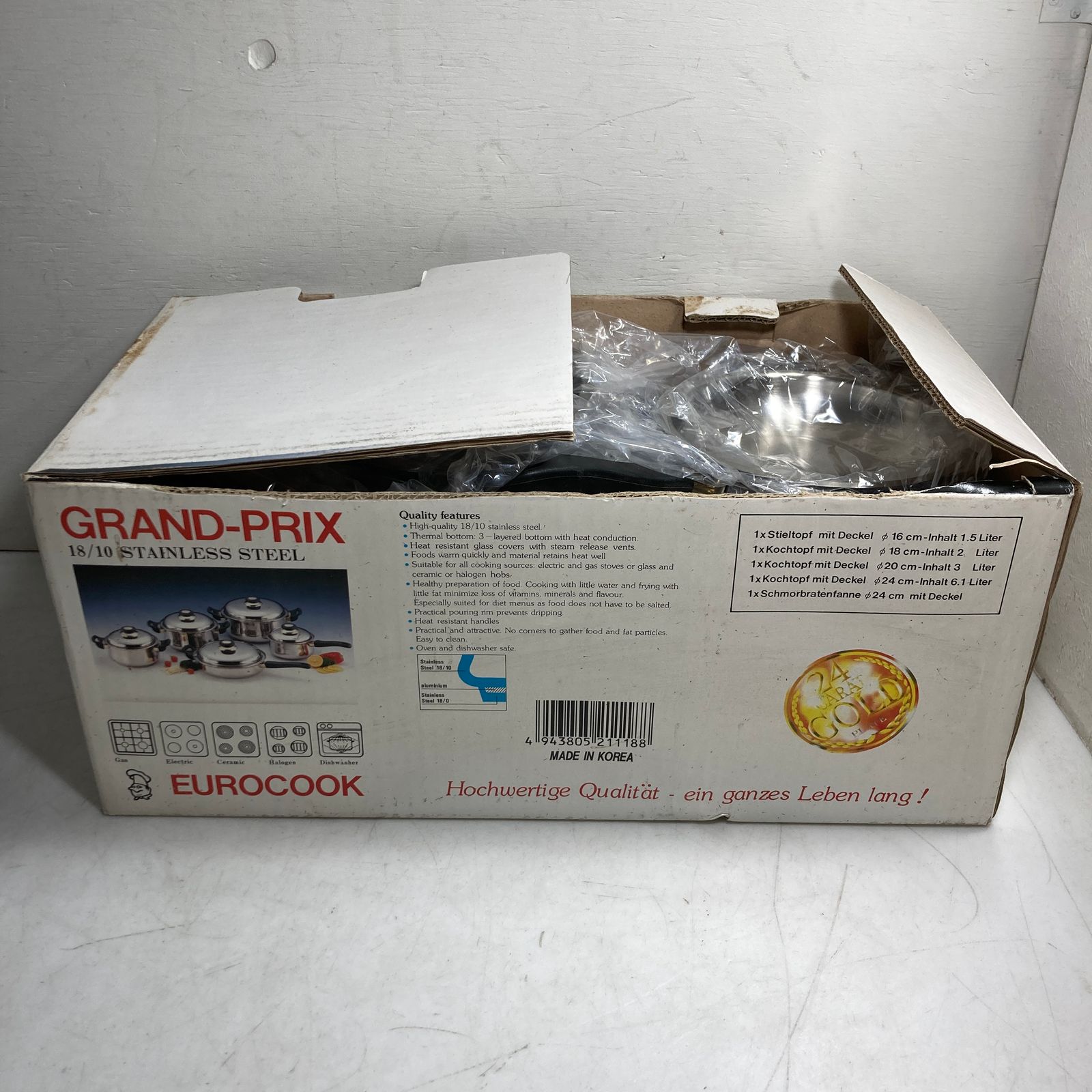 ☆ EUROCOOK ユーロクック ステンレス鍋 5点セット 鍋 Φ16㎝ 蓋つき