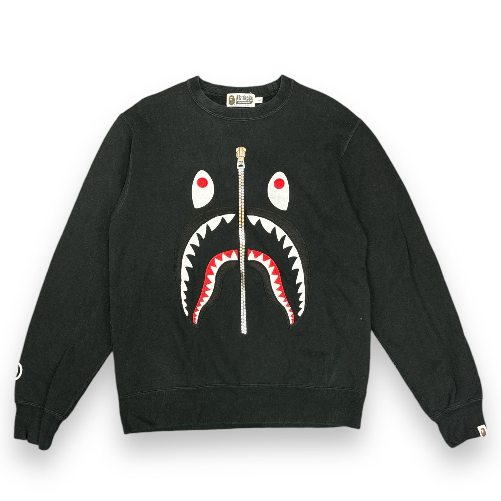 A BATHING APE BAPE Shark Crewneck クルーネック プリント フェルト 