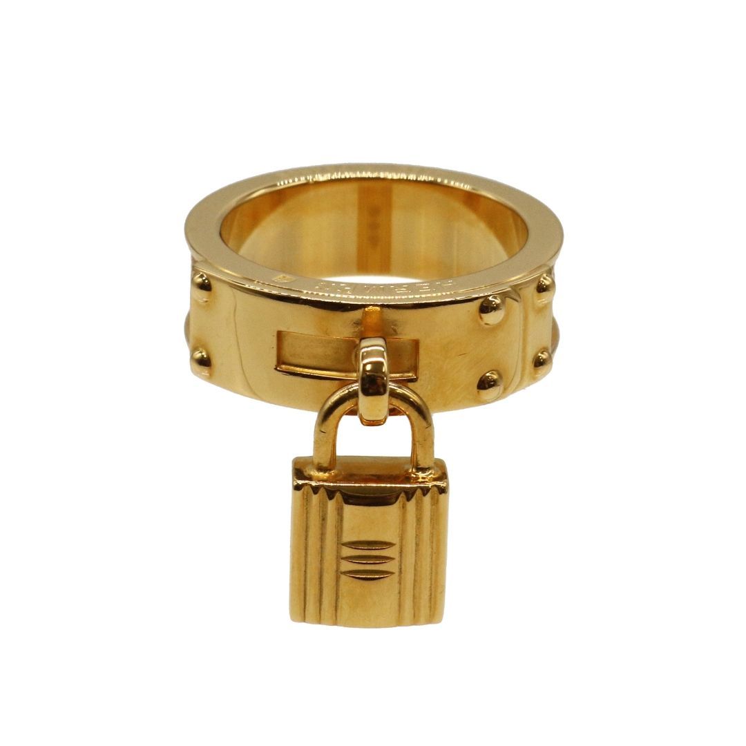 HERMES エルメス ケリー スカーフリング メタル×レザー イエロー|ゴールド金具 ユニセックス JD-23040
