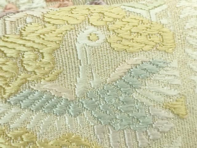 開運✦縁起物　鶴亀太古岩紋様・縮緬打掛(額装仕上げ)華麗なる繊細な和装文化刺繍 平和屋着物○極上 織の宝石・ダイヤモンドカット 佐波理綴 六通