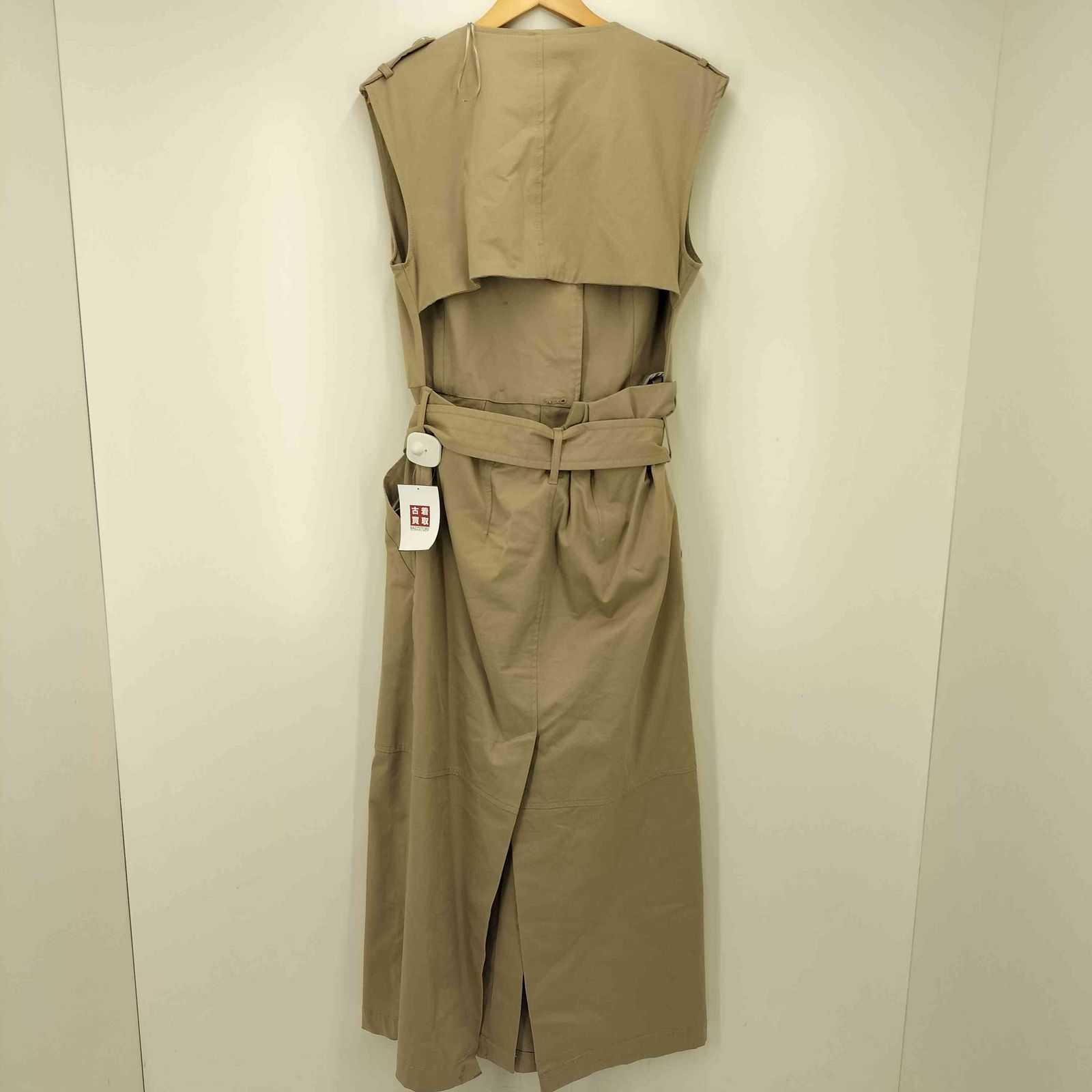 ザラ ZARA ノースリーブ ギャバジン トレンチワンピース