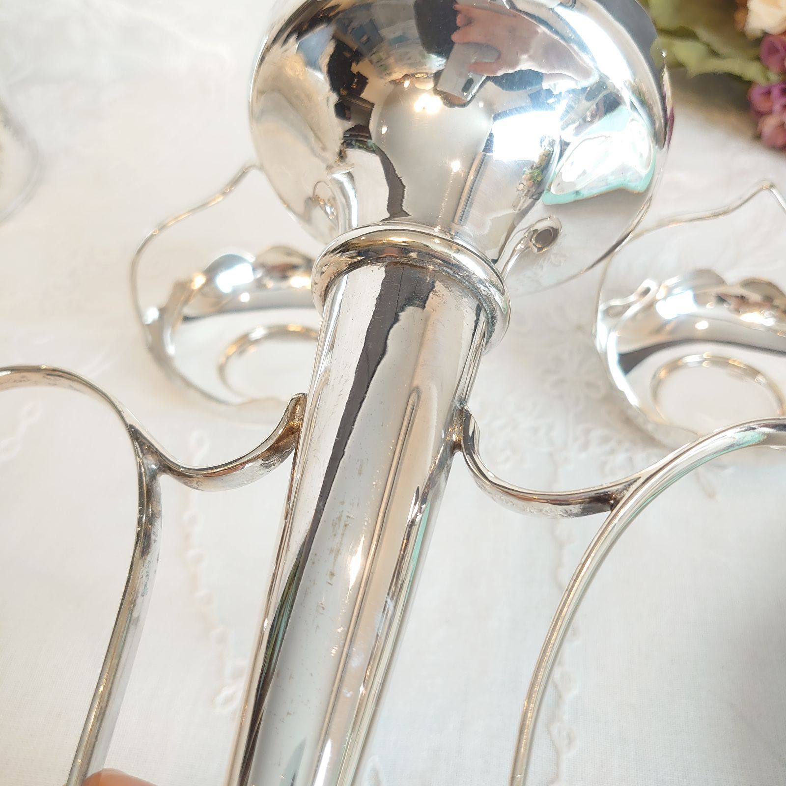 アンティークシルバーイパーンハンギングバスケット付