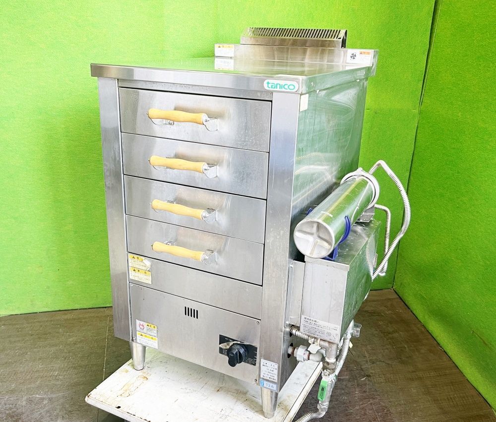 福山通運最寄り営業所 タニコー ガス式引出型蒸し器 GM-4S 四段式 都市ガス 13A 近日迄使用してました 当方未チェック C-1541