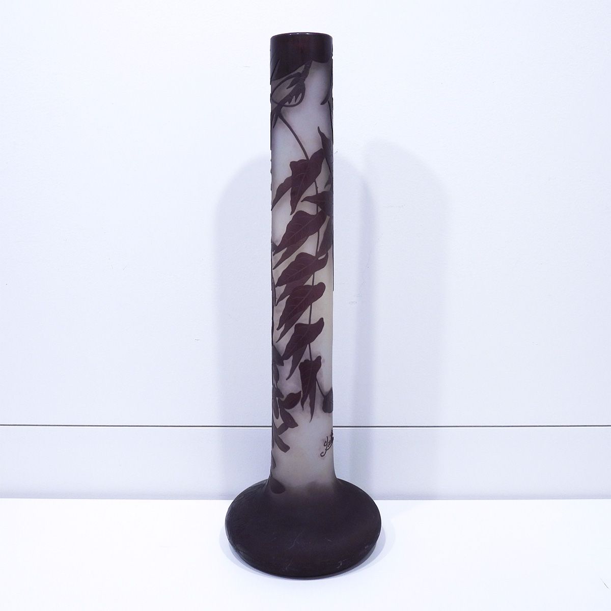 最終値下げ エミール・ガレ 藤文花瓶 高58cm アンティーク 解説有 本物保証 最終値下げ エミール・ガレ 藤文花瓶 高さ58cm 最大級サイズ