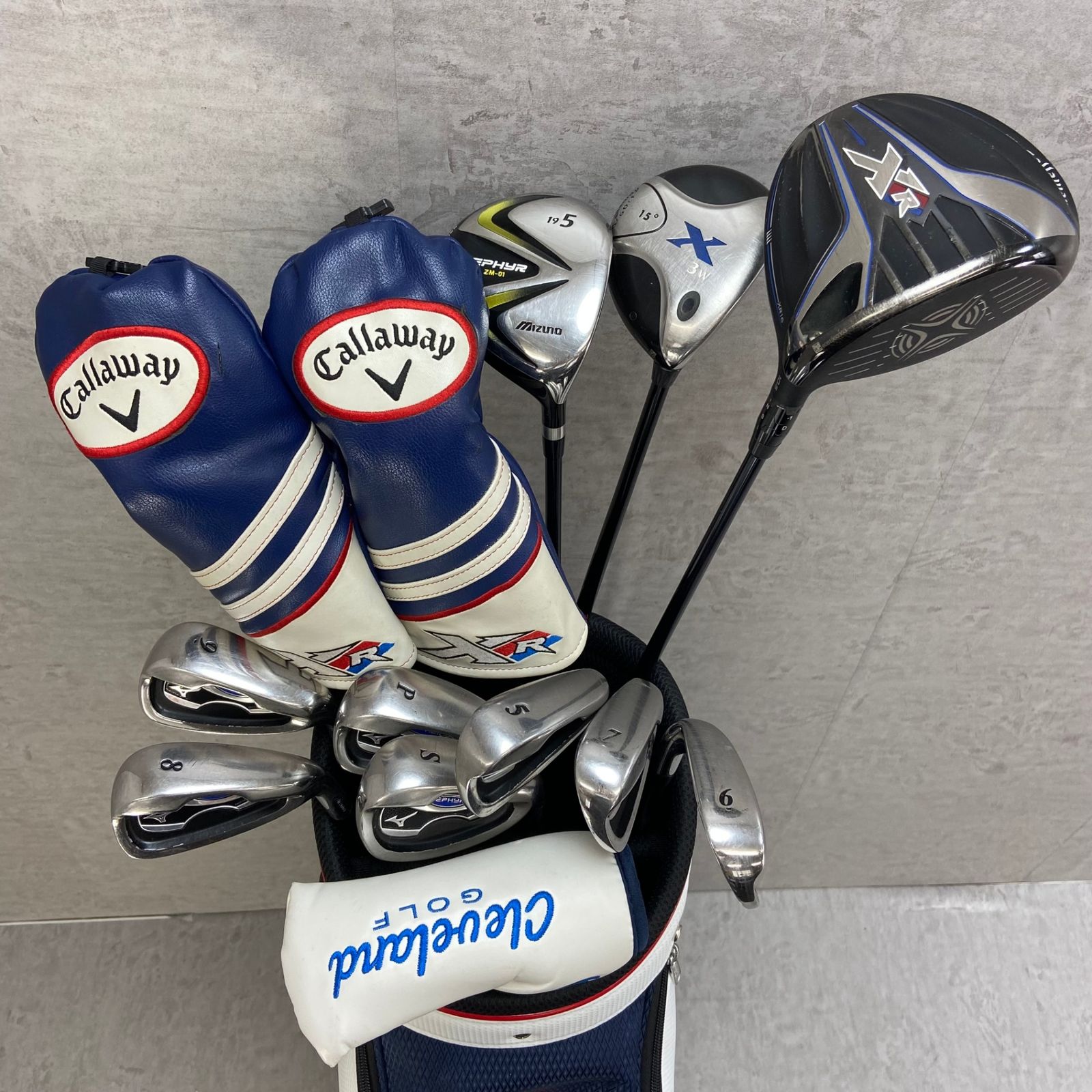 Callaway　キャロウェイ Mizuno　ミズノ　メンズゴルフ13本セット　右利き用　キャディバッグ　ヘッドカバー　初心者おすすめ　入門用