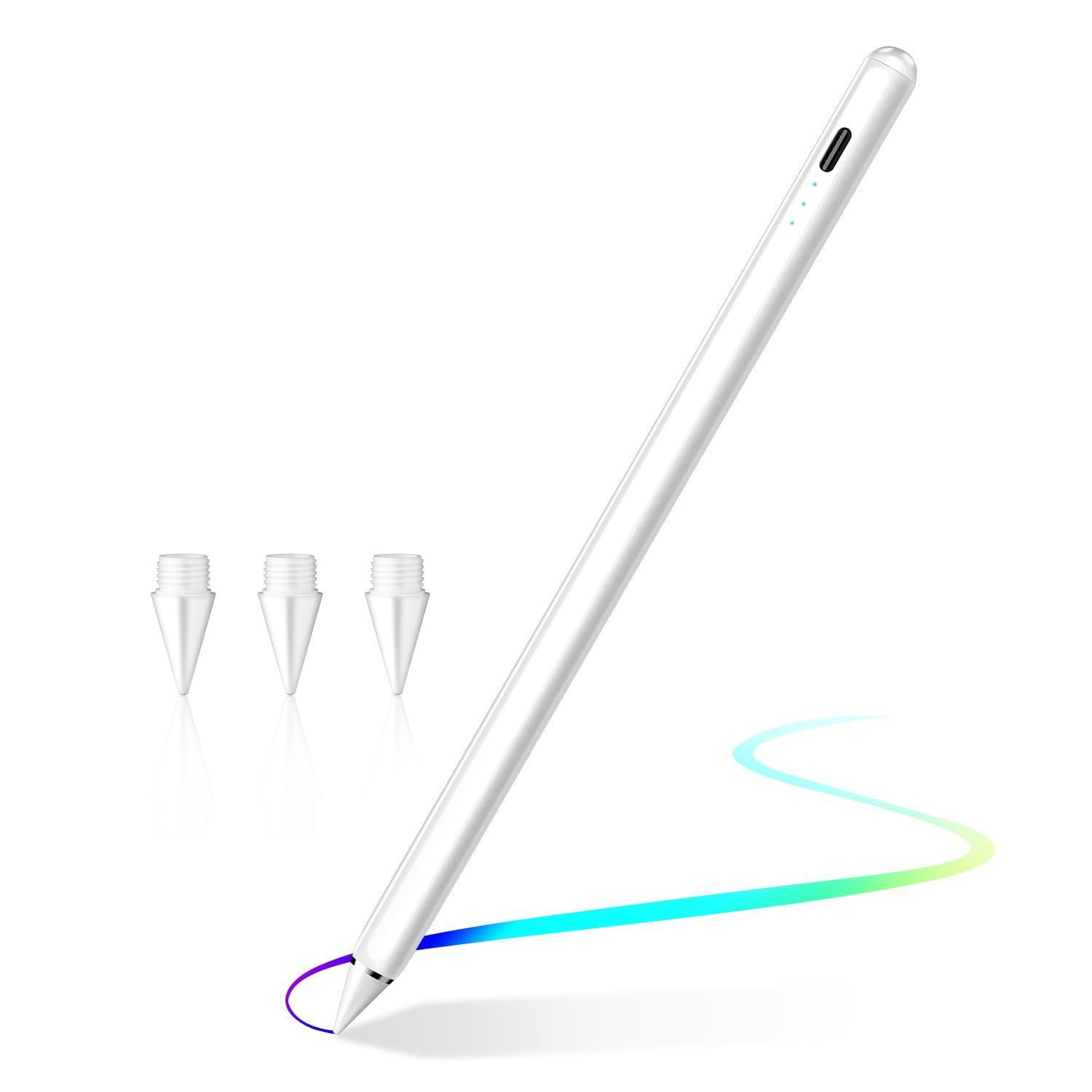 新登場 iPad ペン タッチペン iPad ペン タブレット USB-C充電式 急速充電 スタイラスペン 超高感度 細 傾き感知|誤作動防止|磁気吸着機能対応 15分間充電 8時間使用 2018年以降iPad|iPad Pro|i