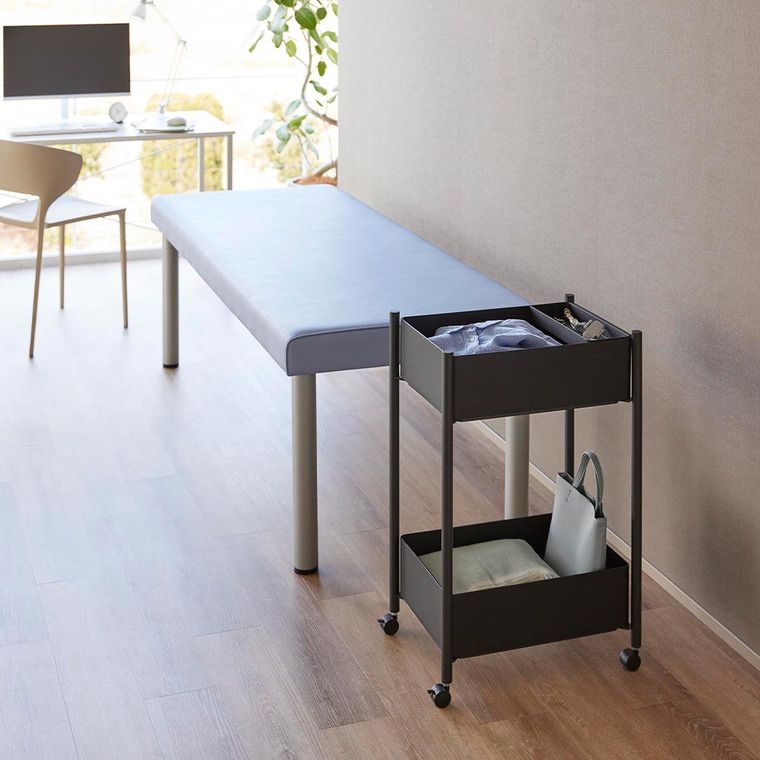 豊富な種類。 正規品 tower 小物トレー付き収納ワゴン 2段 タワー 10183 10184 ホワイト ブラック 山崎実業 | 更衣ワゴン 脱衣ワゴン キッチンワゴン キッチンラック 収納ラック ランドリーワゴン 洗面所