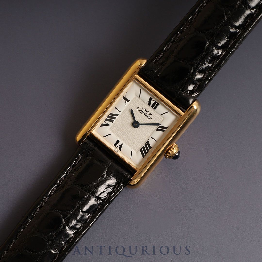 【希少】カルティエ マストタンク SM クォーツ 飛びローマ文字盤 Cartier】カルティエマストタンク SM飛びローマ文字盤 純正D