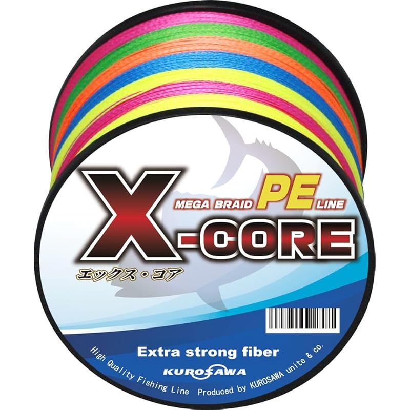 KUROSAWA PEライン X-CORE (5色マルチカラー 300m（8編）， 2号（28lb/12.7kg）)