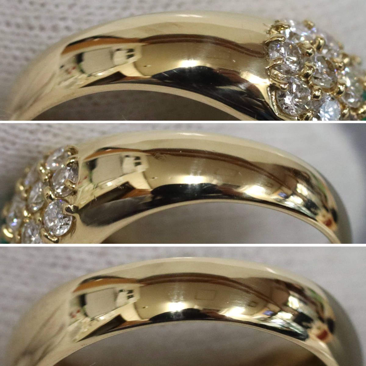 K18エメラルドダイヤモンドリング E0.52 D1.02 7.6g #11 - メルカリ 