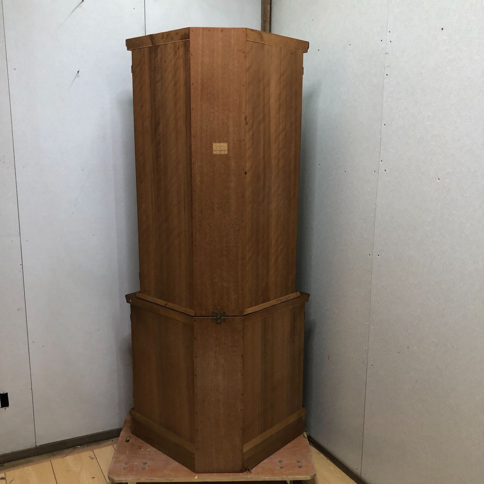 池太木工 シャネル コーナー飾棚 ガラスキャビネット 木製 ビンテージ