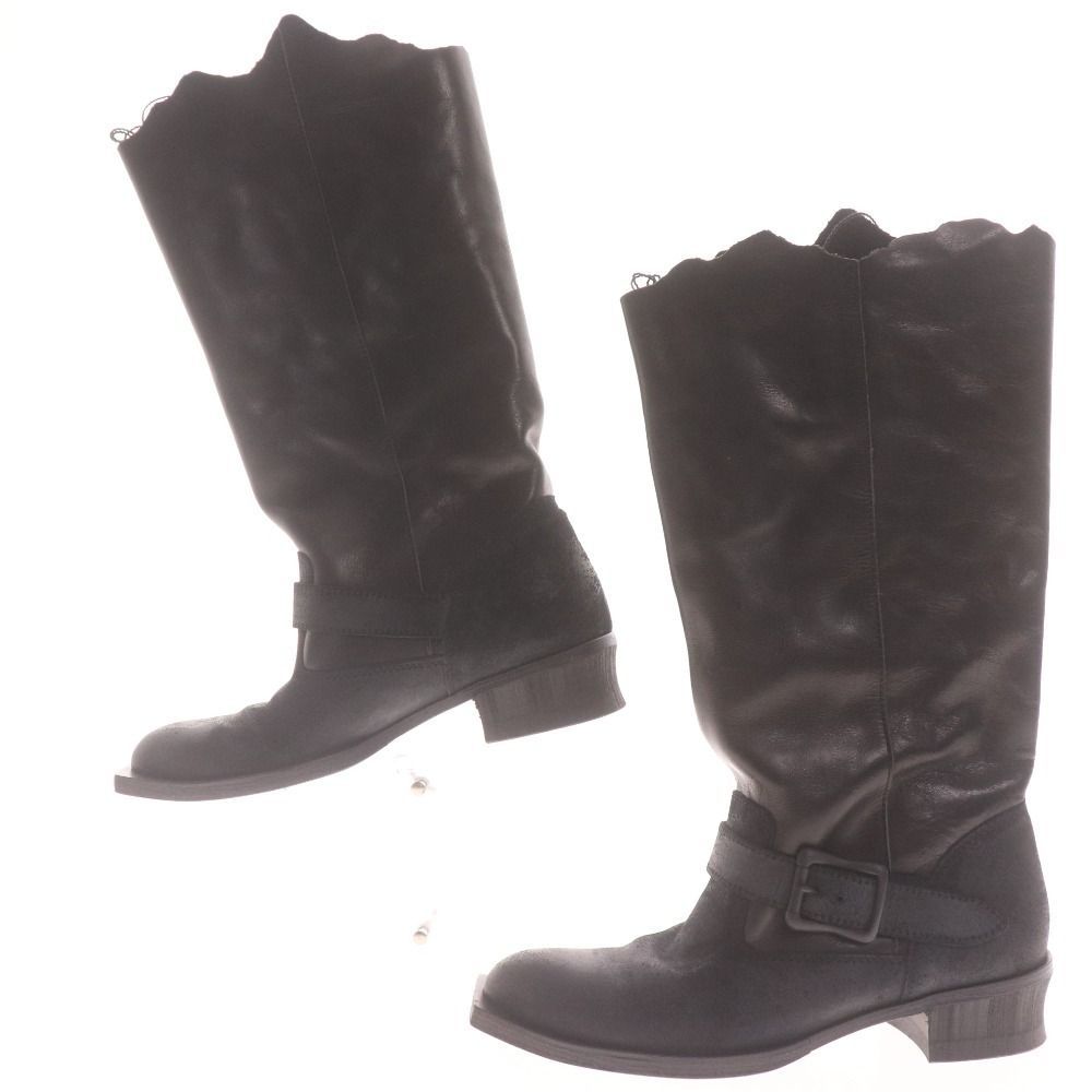 リミフゥ ブーツ 靴 ロング エンジニアブーツ レディース L 24cm相当 ブラック き