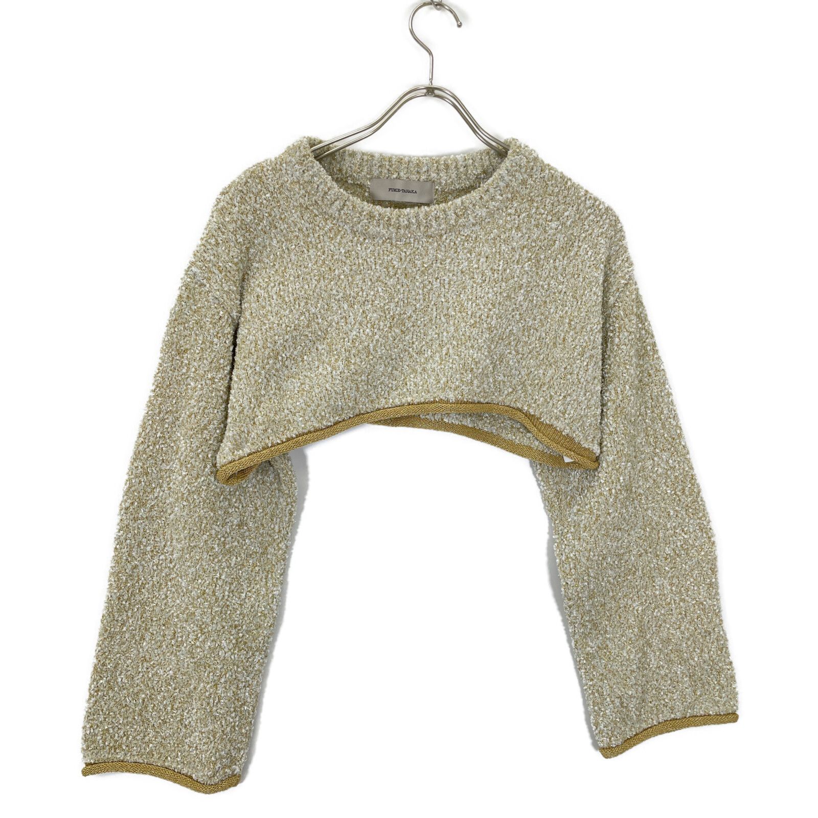 FUMIE TANAKA フミエタナカ F23A-32 グリッター ナイロン混 クロップドショートニットプルオーバー 1