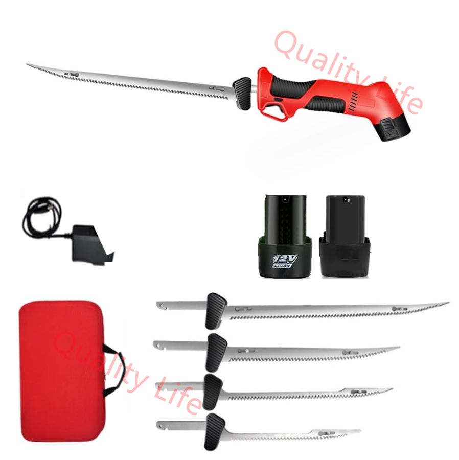 電動魚ナイフ スライサー パン切り 電動フィッシュ切断機 ナイフ コードレス 肉|骨ナイフ スライサー キッチン 4種類の替刃 HRDEVELOPMENT_JP