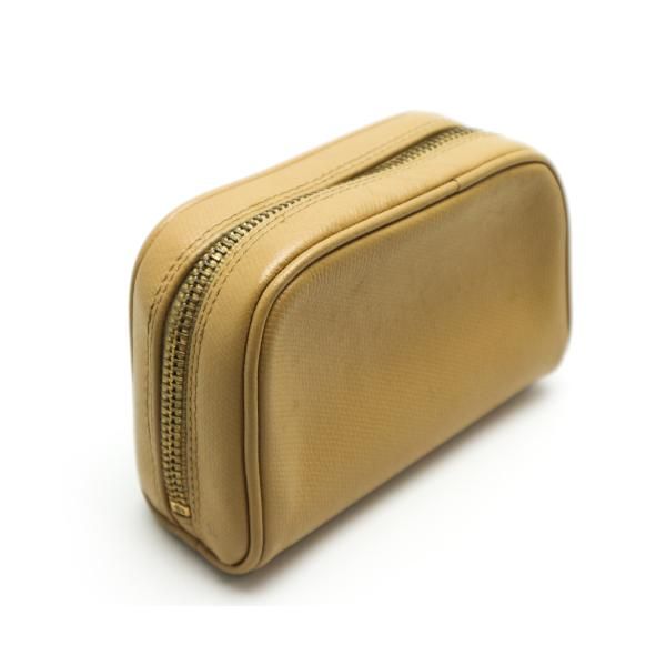 CHANEL ココボタンベージュ ポーチ CHANEL シャネル ココボタン メイクポーチ レザー ベージュ 8