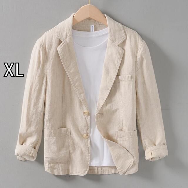 XL メンズ ファッション 服 男性用 オシャレ シンプル 大人 かっこいい 大きいサイズ ストリート 紳士服 夏 リネン スーツ ビジネス カジュアル スーツ シングル スーツ 薄手 綿 リネン スーツ ジャケット