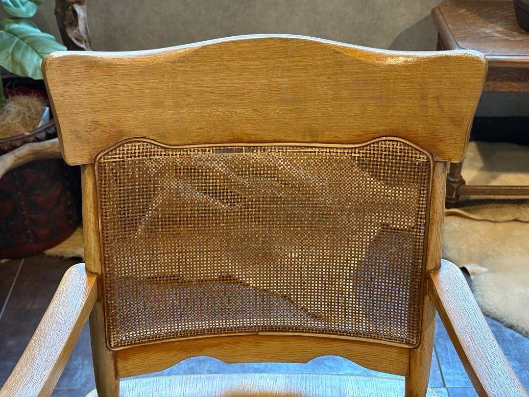 ナラ材　楢材　剥離家具　ストリップド家具　柏木工　アームチェア　ラタン　NZ ナラ材 楢材 剥離家具 ストリップド家具 柏木工 アームチェア