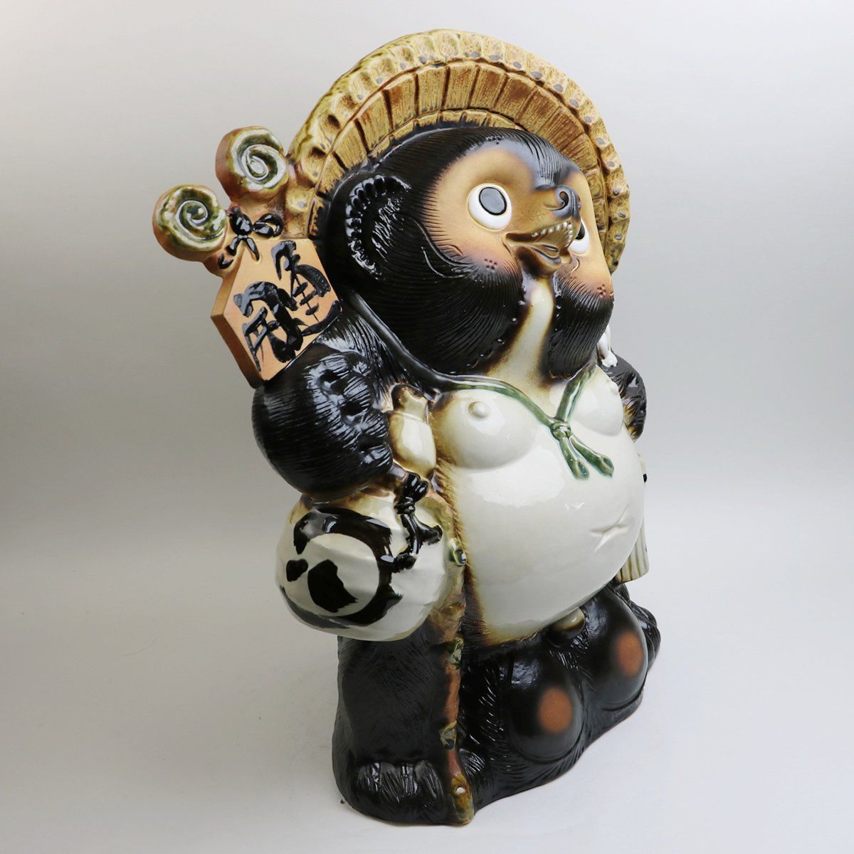 (美品) 信楽焼☆狸☆たぬき18号☆置物☆高さ56cm☆商売繁盛☆縁起物 美品) 信楽焼☆狸☆たぬき18号☆置物☆高さ56cm☆