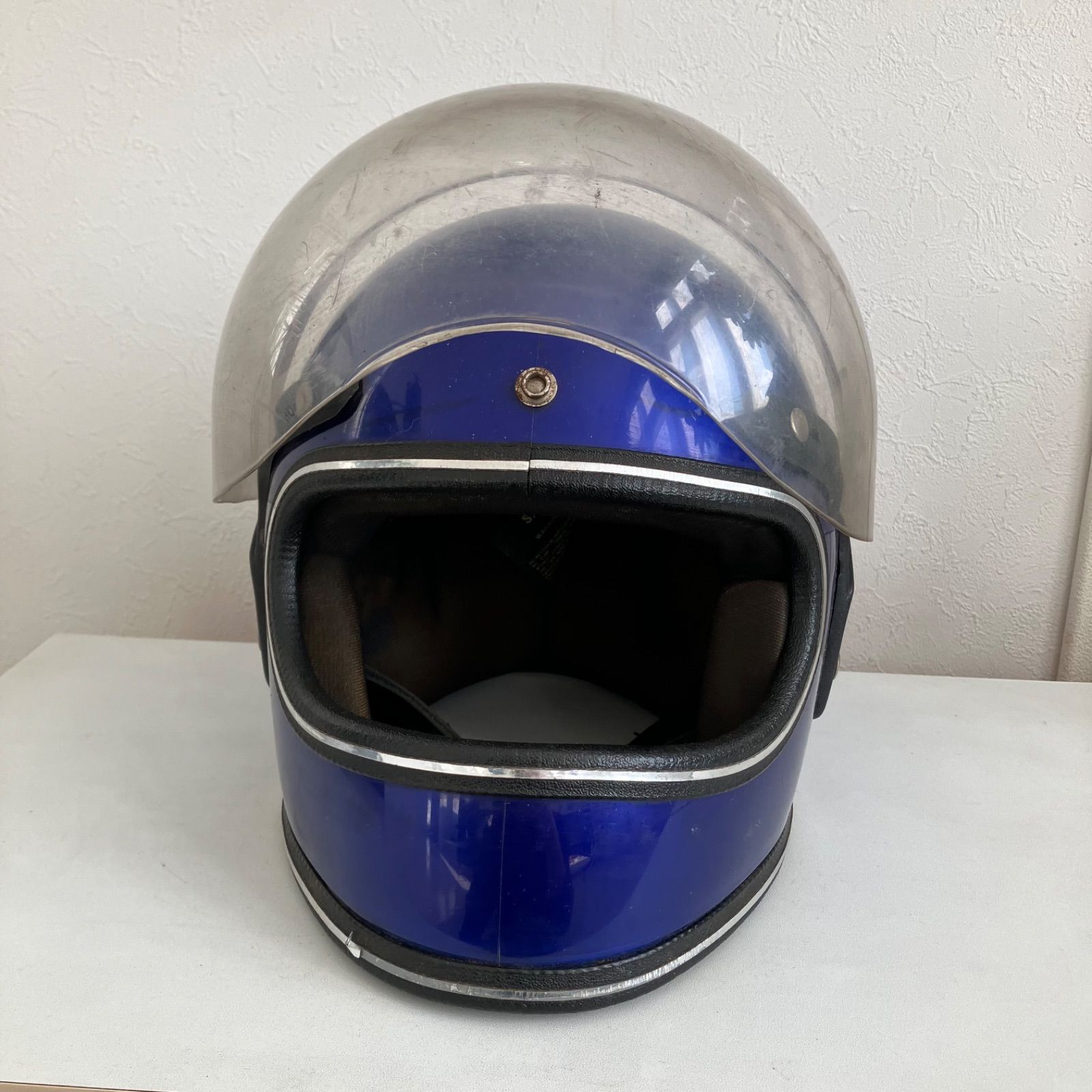 GRANT☆S-Mサイズ ビンテージヘルメット 80年代 青 希少 旧車 ハーレー