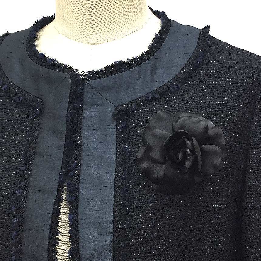 美品】CHANEL カメリア コサージュ ブラック BOX付き