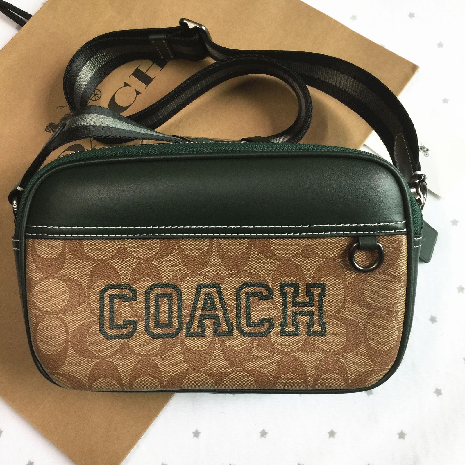 セール中】COACH コーチバッグ CE638 カーキ×アマゾングリーン