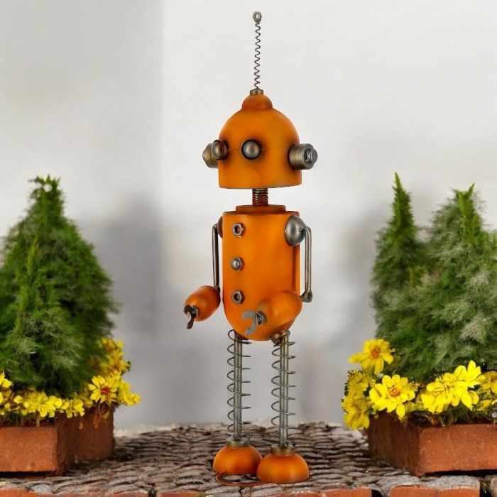 大きなロボット ブリキ製 ガーデニング レトロ お庭づくり 園芸 オブジェ 置物 インテリア ディスプレイ かわいい 46009