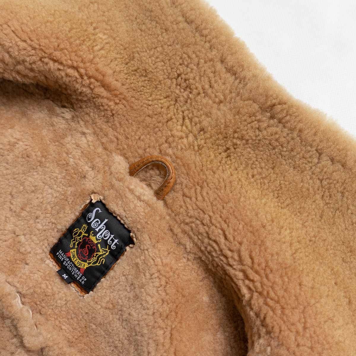 高級品】SCHOTT【ムートン ライダースジャケット】M ブラウン