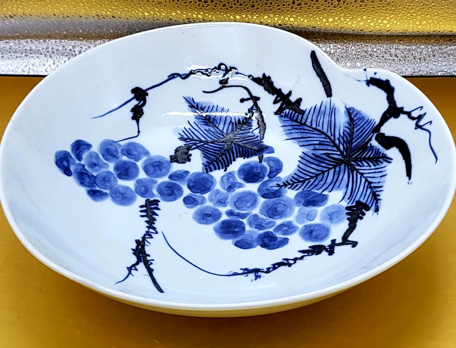 染付ぶどう絵紋有り2枚セット