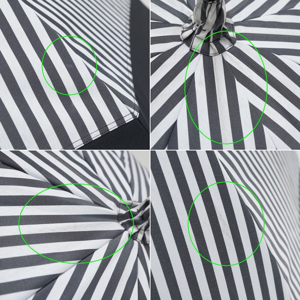 サンバリア100 完全遮光日傘 USED美品 Mサイズ 白黒ストライプ コンビ