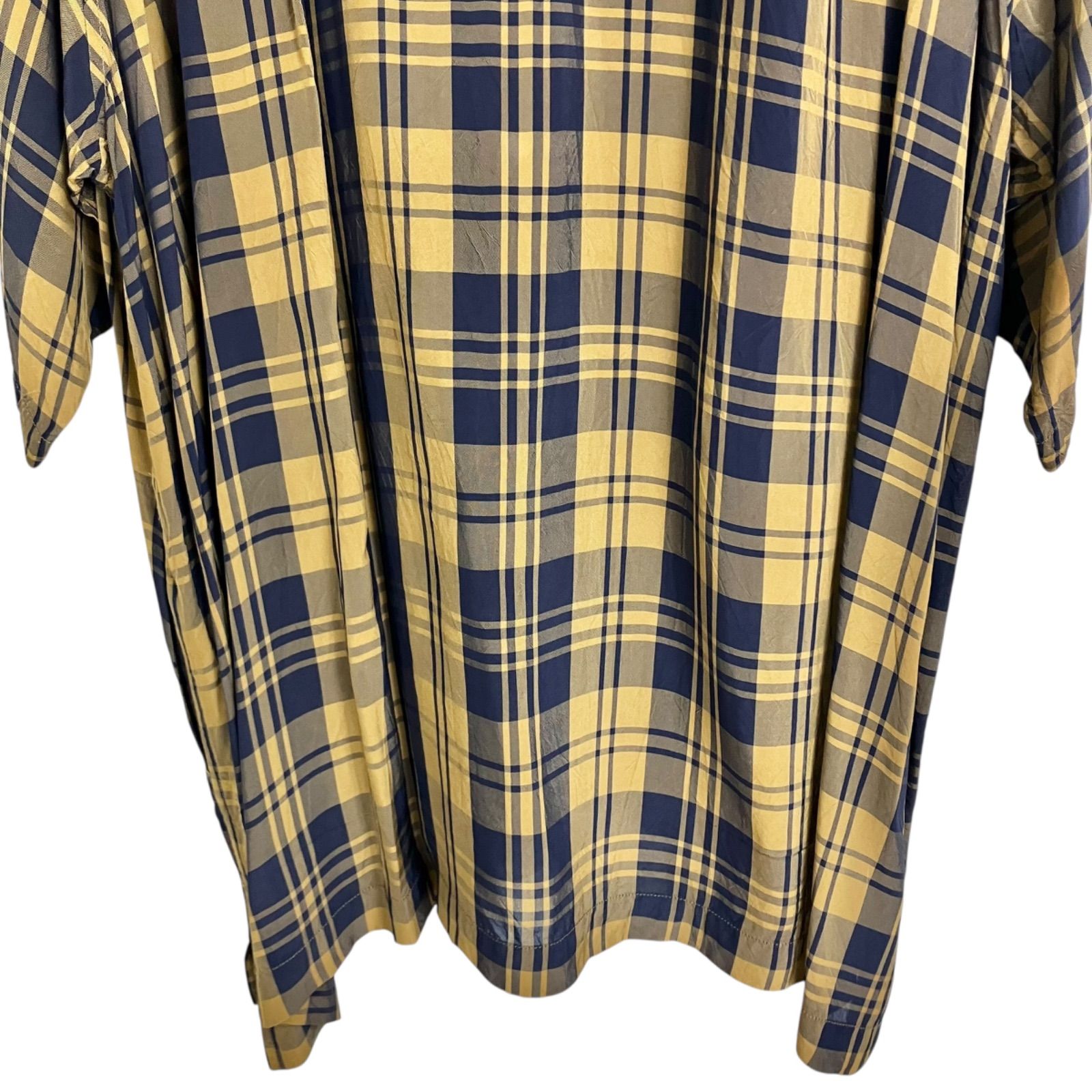  チェック ビッグ ショートスリーブ シャツ 2 ブラック ブラウン 黒 トゥジュー 半袖 五分袖 五分袖 七分袖 シャツ ブラウス