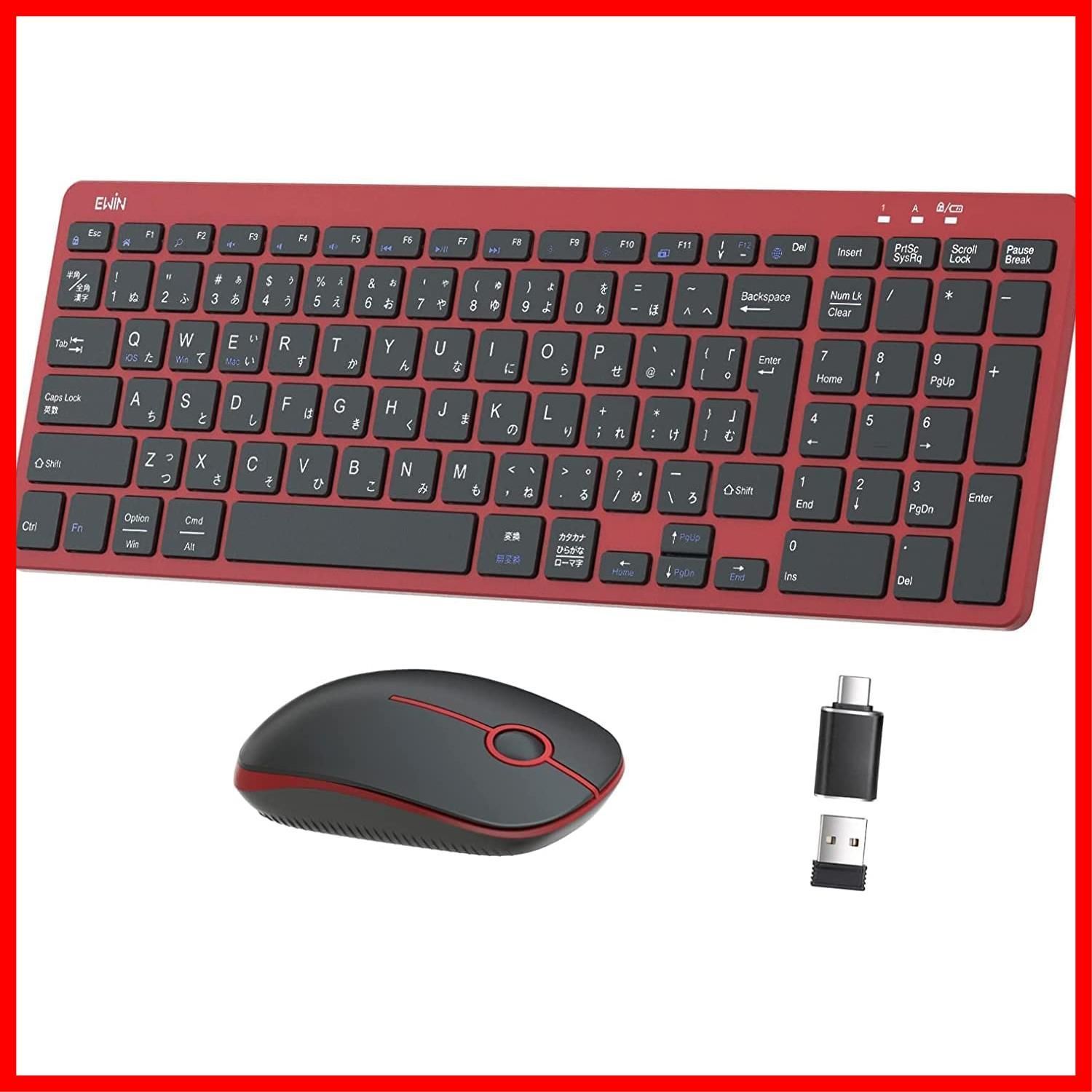 【特価商品】EWiN キーボード マウスセット ワイヤレス 無線 2.4GHz ios Windows mac対応 JIS日本語配列 Type