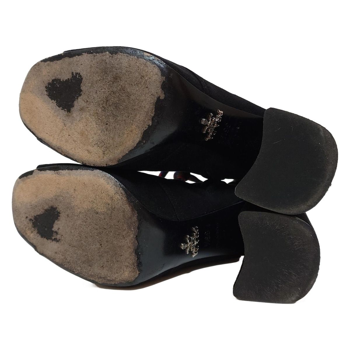 PRADA(プラダ) ショートブーツ 35 1/2 レディース - 黒×マルチ