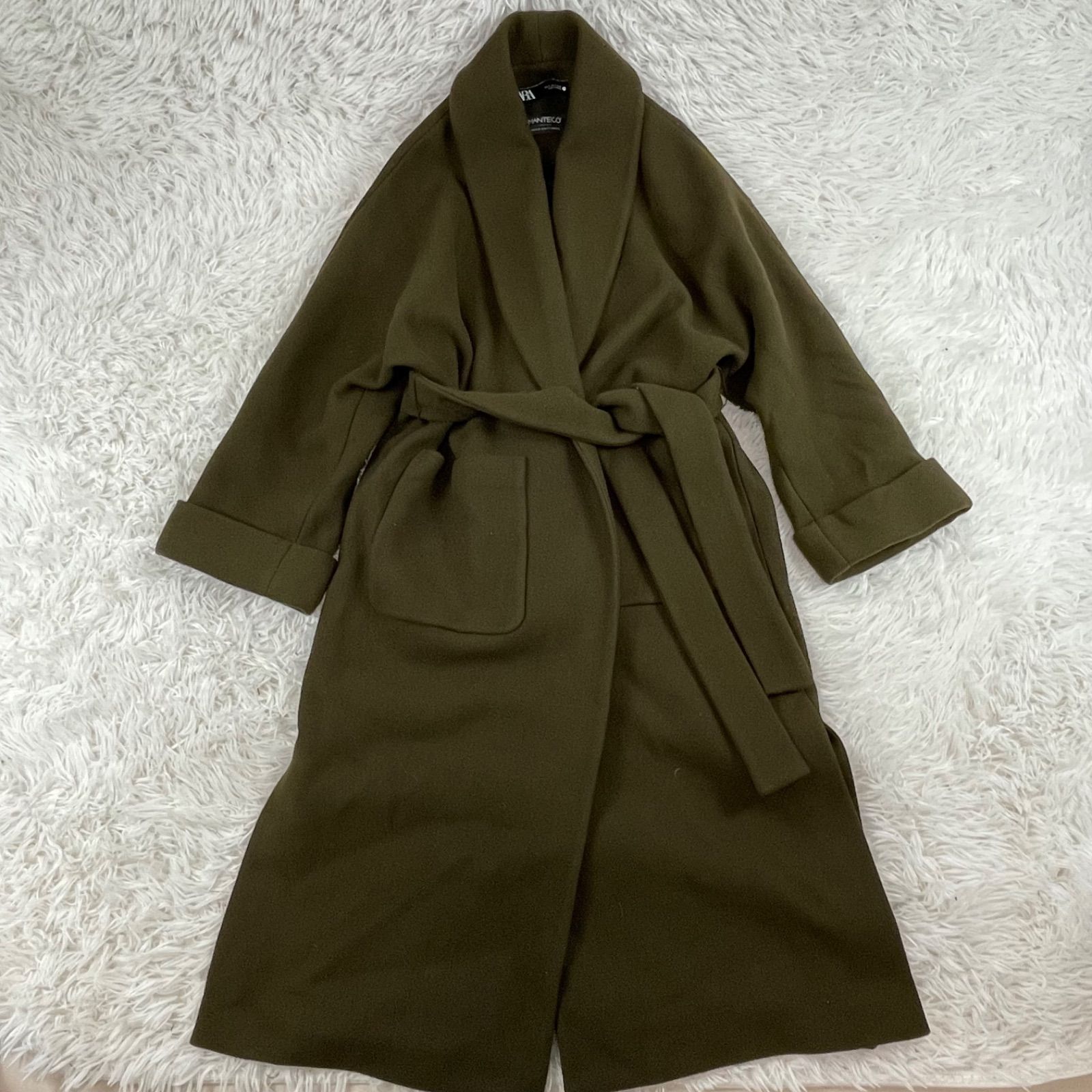 ユッキー　ZARA MANTECO イタリア製 ロングガウンコート M 人気特販 ZARA MANTECO イタリア製 ロングガウンコート キャメル M