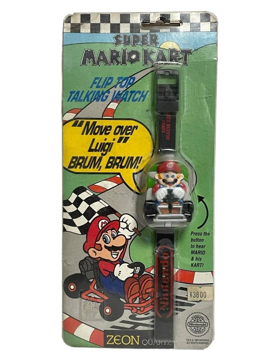 スーパーマリオカート FLIP TOP TALKING WATCH 未使用品 1993 Nintendo SUPER MARIO KART FLIP TOP TALKING
