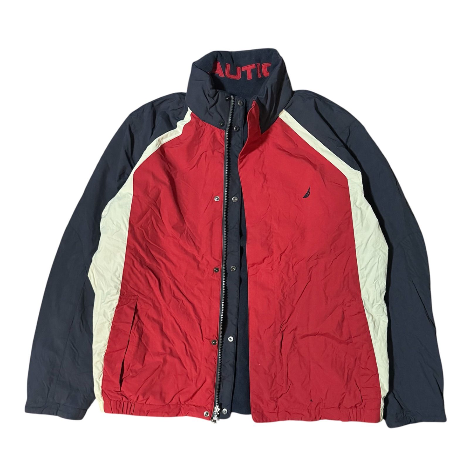 リバーシブル》90s nautica ノーティカ ナイロン フリース ボア 