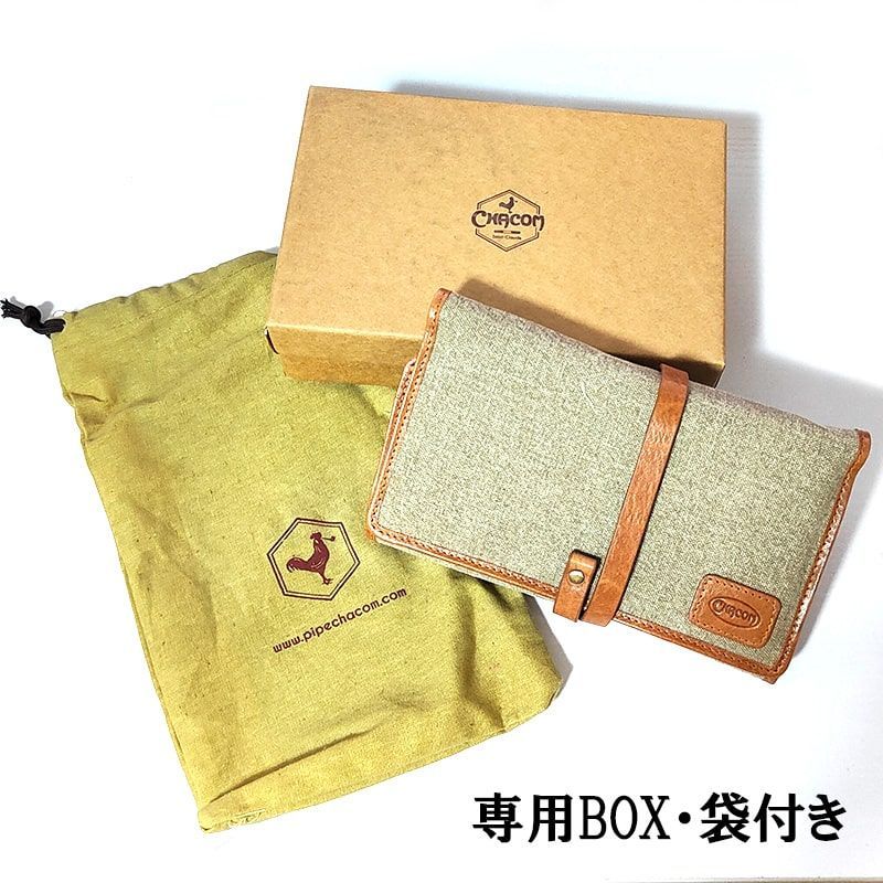 シャコム パイプポーチ レザー 023 キャンバス ポーチ 2本用