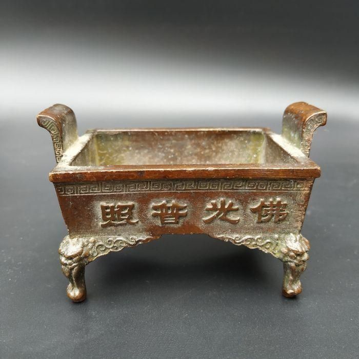 銅製 香炉 獣頭三足香炉 室内 仏堂 茶道 薫炉 工芸品 置物 銅製