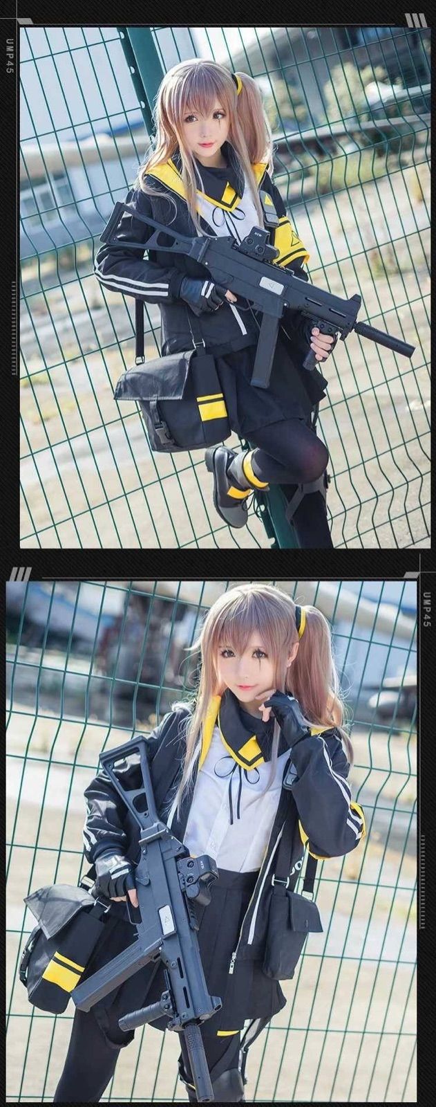 ドルフロ 少女前線 UMP45 サブマシンガン コスプレ 靴 外骨格 ウィッグ 